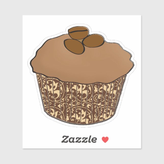 Mocha / Mattierter Kaffee Kuchen, Spitzen Hintergr Aufkleber (Blatt)