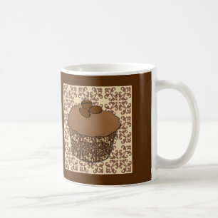 Mocha / Mattierter Kaffee Kuchen, Spitzen Hintergr Tasse