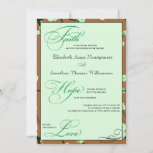 Mocha & Mint Faith Hope Liebe Wedding Einladungen