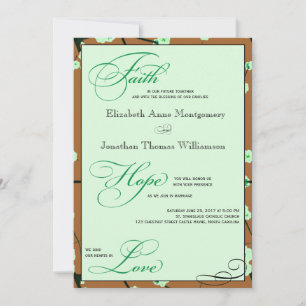 Mocha & Mint Faith Hope Liebe Wedding Einladungen