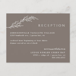 Mocha Modern Stenciled Botanic Floral Details Begleitkarte