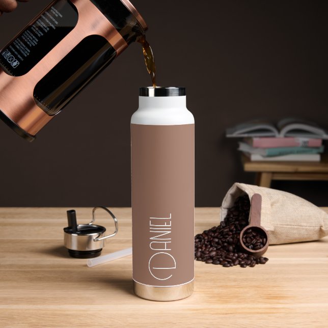 Mocha Moderne Typografie Personalisiert Trinkflasche (Kaffee)