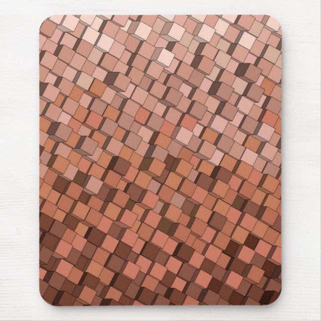 Mocha Mousse 3D Cube Pattern Mousepad (Vorne)