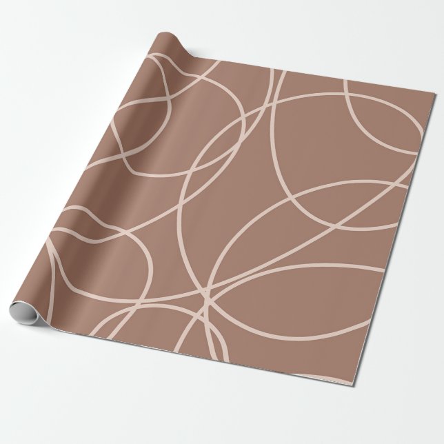 Mocha Mousse Abstrakt handGezeichnet Doodles (1) Geschenkpapier (Ungerollt)