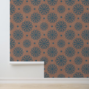 Mocha Mousse Aquamarin Mandala Blume Textur Tapete