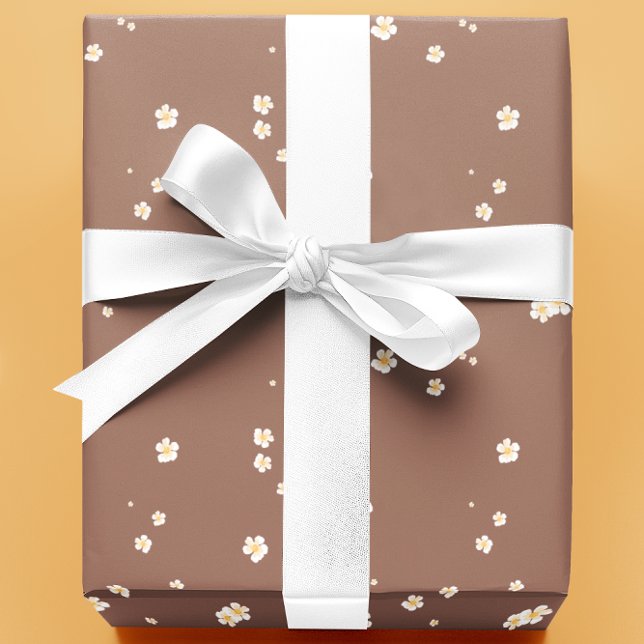 Mocha-Mousse-Blumen Blumen  Geschenkpapier (Von Creator hochgeladen)