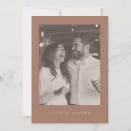 Mocha Mousse Boho Foto Wedding Modern Einladung