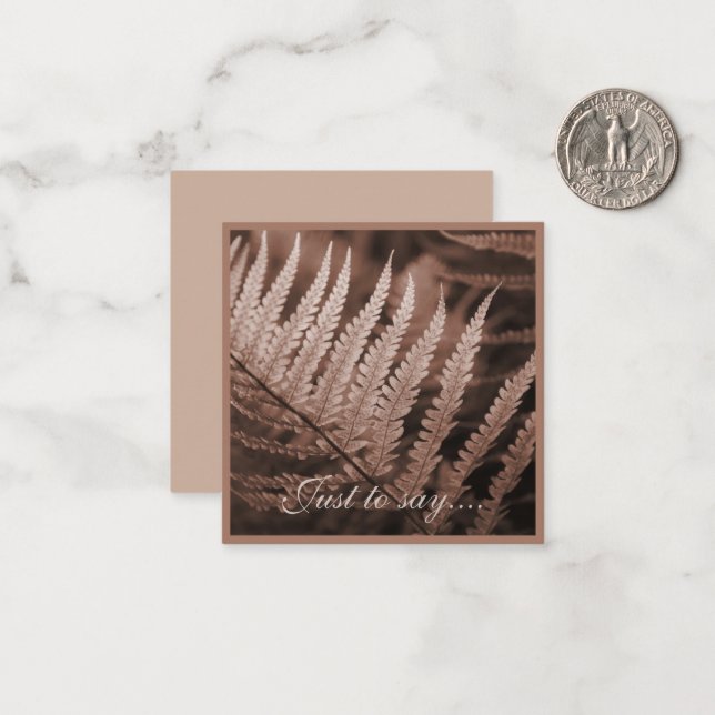 Mocha Mousse Botanic Foliage Mitteilungskarte (Vorderseite/Rückseite Beispiel)