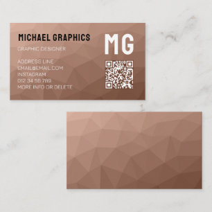 Mocha-Mousse-Braun geometrisches Mesh-QR-Code-Mono Visitenkarte