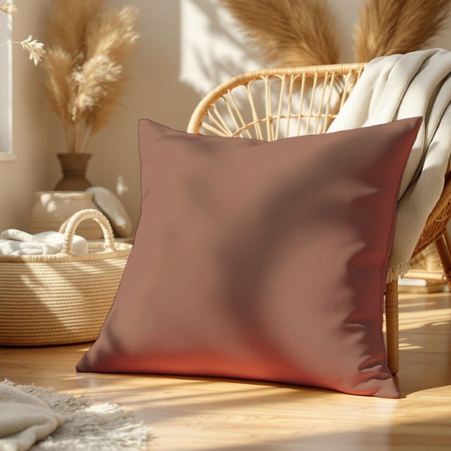 Mocha Mousse Brown Solid Color Kissen (The Mocha Mousse brown color and minimalist plain design pillow fits any style home decor.)