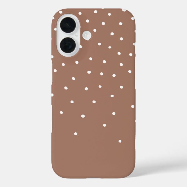 Mocha Mousse Brown Tiny Polka Dot 2025 Case-Mate iPhone Hülle (Rückseite)