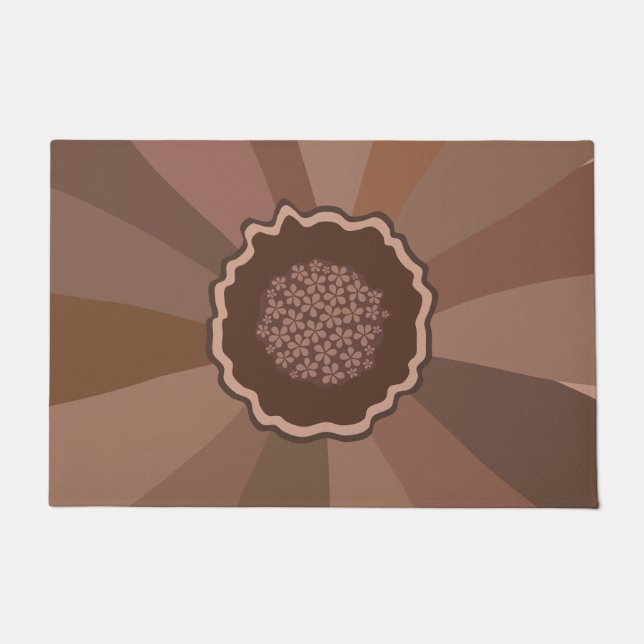 Mocha Mousse Daisy Floral Fußmatte (Vorderseite)