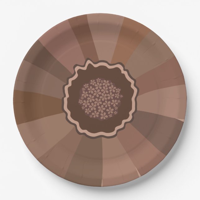 Mocha Mousse Daisy Floral Pappteller (Vorderseite)
