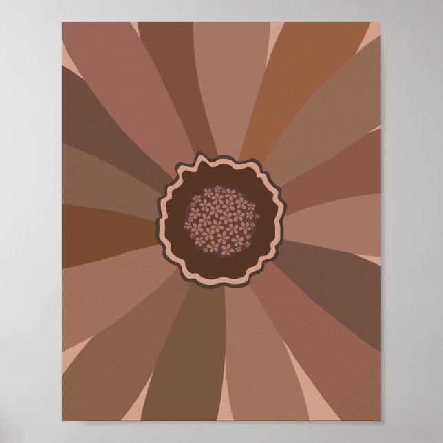 Mocha Mousse Daisy Floral Poster (Vorne)