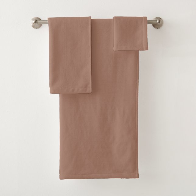 Mocha-Mousse einfarbig helles Schokoladenbraun  Badhandtuch Set (Insitu)