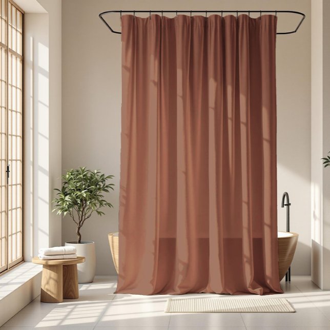 Mocha-Mousse einfarbig helles Schokoladenbraun  Duschvorhang (Mocha Mousse solid color minimalist design shower curtain.)