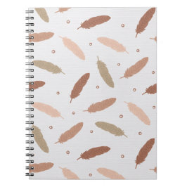 Mocha Mousse Feathers Spiral Notebook Notizblock
