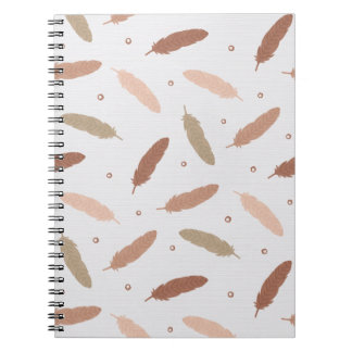 Mocha Mousse Feathers Spiral Notebook Notizblock