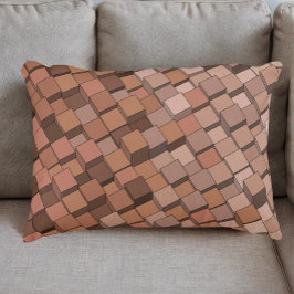 Mocha Mousse Geometric 3D Cube Pattern Pill Dekokissen