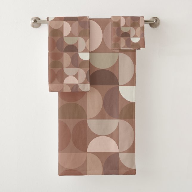 Mocha Mousse Mitte Jahrhundert Moderne Badhandtuch Set (Insitu)