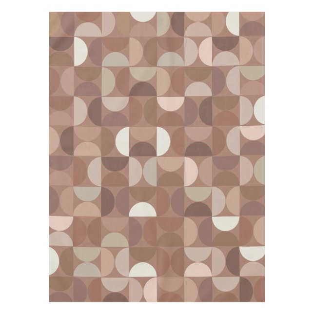 Mocha Mousse Mitte Jahrhundert Moderne Tischdecke (Vorderseite)