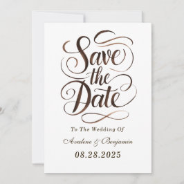 Mocha Mousse Paint Calligrafy Save the Date Cards Einladung