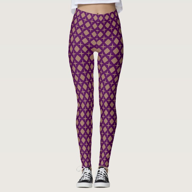 Mocha Mousse / Russisches Veilchen Leggings (Vorderseite)