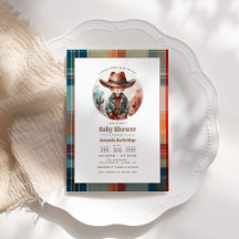 Mocha Mousse Rustikaler Western Cowboy Babydusche