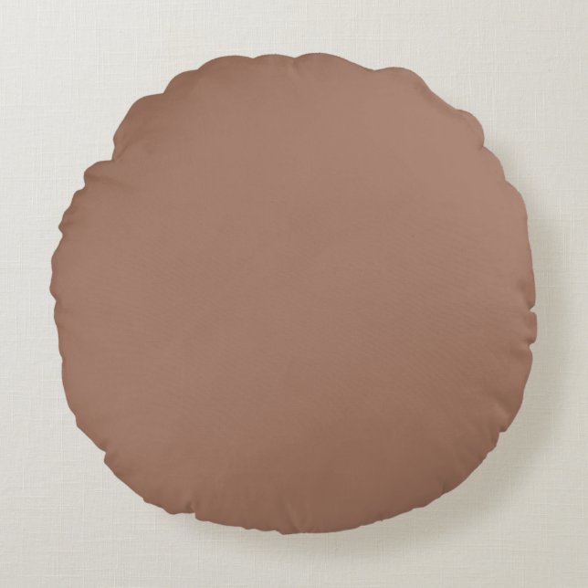 Mocha Mousse Trendy Elegant Solid Color Rundes Kissen (Vorderseite)