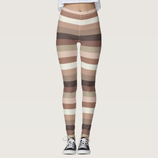 Mocha Mousse und Akzente Horizontales Streifenmust Leggings