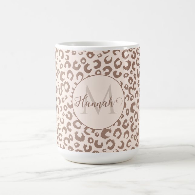 Mocha Mousse und Cream Tan Leopard Muster Kaffeetasse (Mittel)