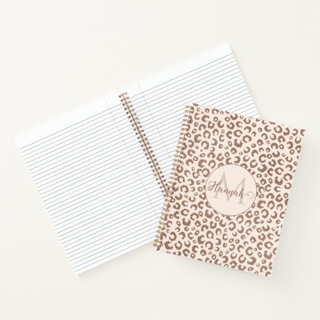 Mocha Mousse und Cream Tan Leopard Muster Notizbuch (Innenseite)
