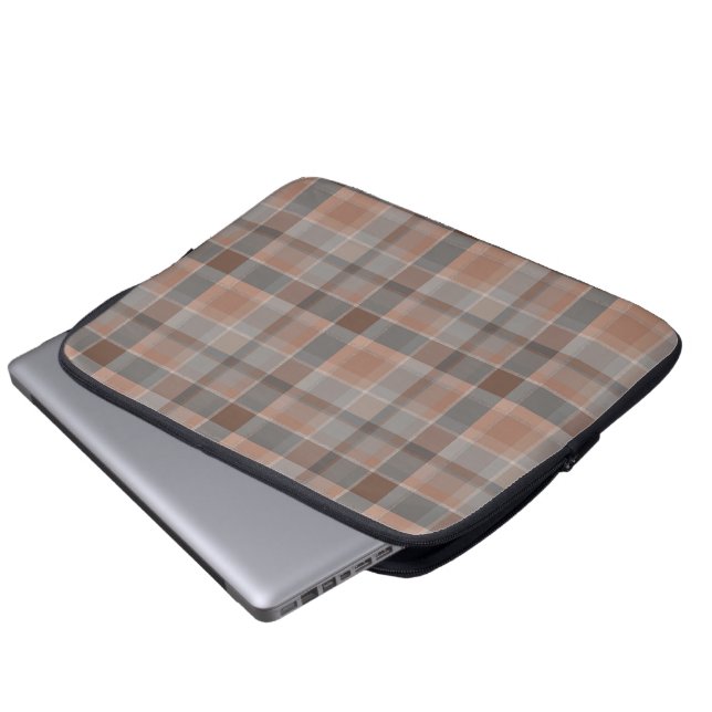 Mocha-Mousse und grau Laptopschutzhülle (Vorne Knopf)