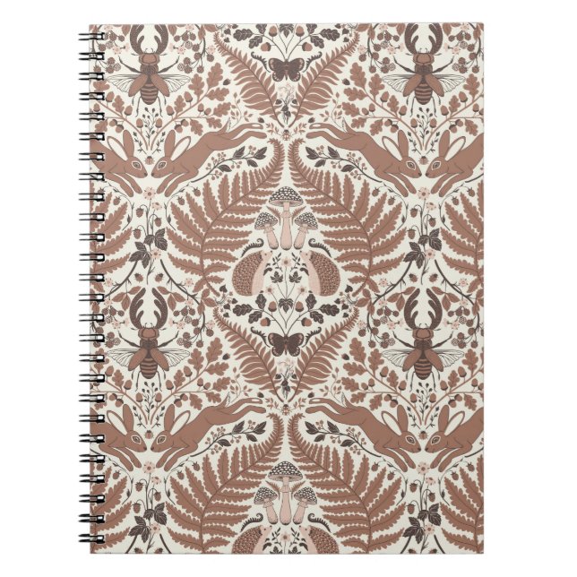 Mocha-Mousse, Wald/Waldtiere und Pflanze Notizblock (Vorderseite)