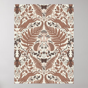 Mocha-Mousse, Wald/Waldtiere und Pflanze Poster
