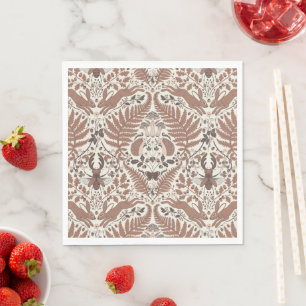 Mocha-Mousse, Wald/Waldtiere und Pflanze Serviette