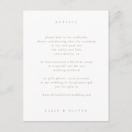 Mocha Mousse & White Boho Foto Hochzeit Modern Begleitkarte