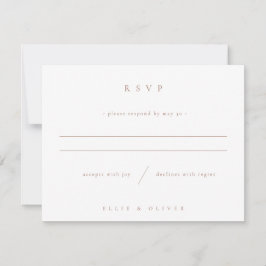 Mocha Mousse & White Boho Foto Hochzeit Modern RSVP Karte