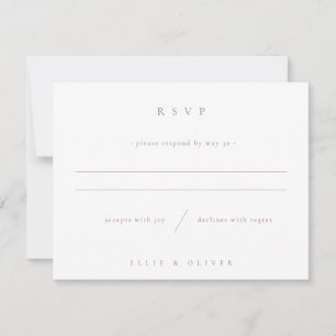 Mocha Mousse & White Boho Foto Hochzeit Modern RSVP Karte