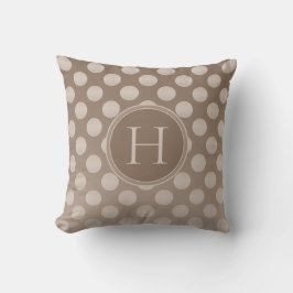 Mocha Polka Dots Gradient Custom Monogram Kissen