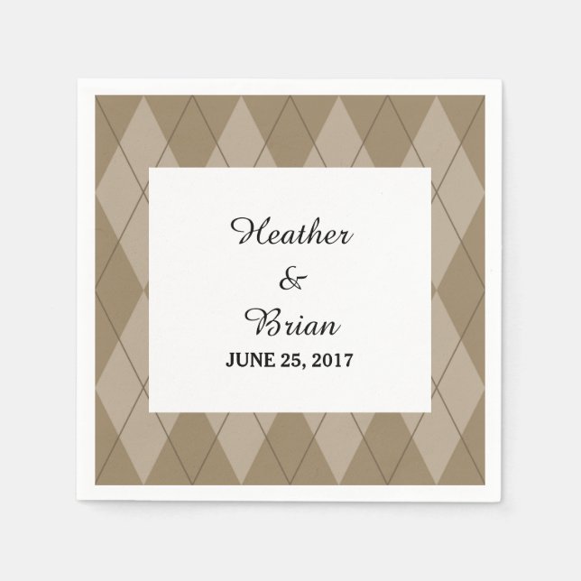 Mocha Raute Paper Napkins Serviette (Vorderseite)
