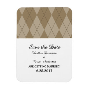 Mocha Raute Save the Date Flexi Magnet