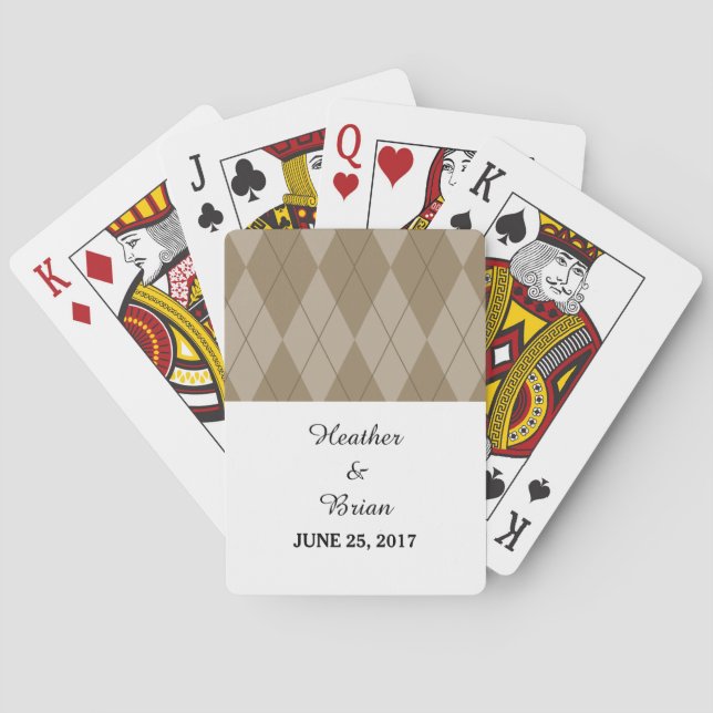 Mocha Raute Wedding Cards Spielkarten (Rückseite)
