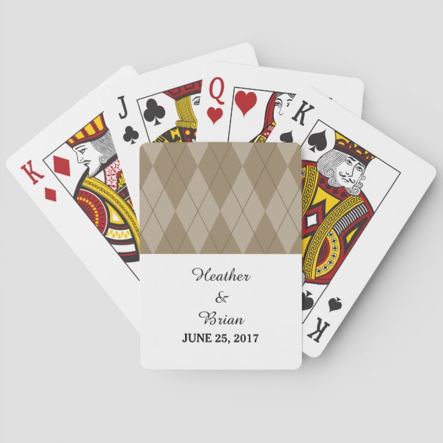 Mocha Raute Wedding Cards Spielkarten (Rückseite)