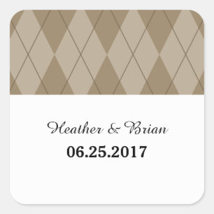 Mocha Raute Wedding Stickers