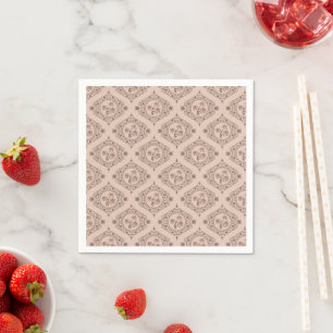 Mocha Rokoko Revival Mandala Retro Ogee Decoupage Serviette