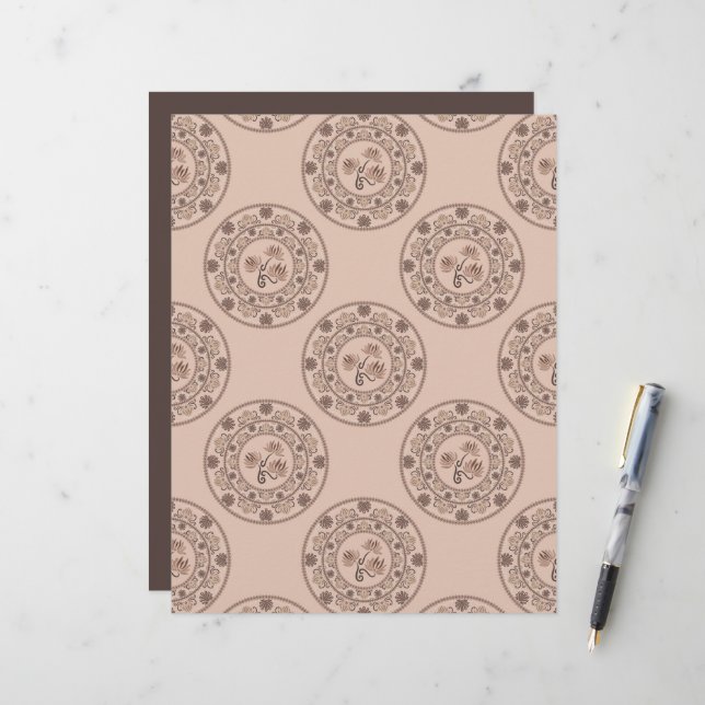 Mocha Rokoko Revival Polka Dot Mandala Scrapbook (Vorderseite/Rückseite Beispiel)