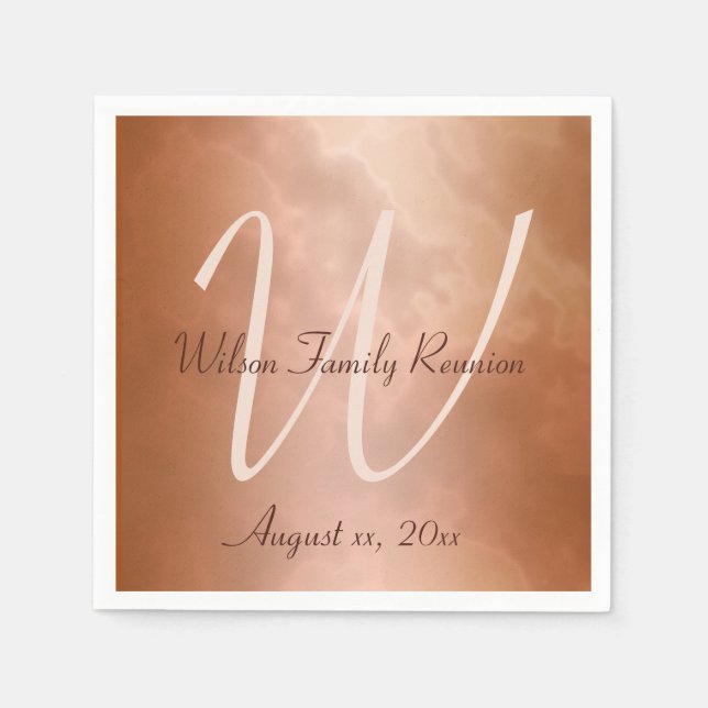 Mocha Rose Marble Personalisiert Serviette (Vorderseite)