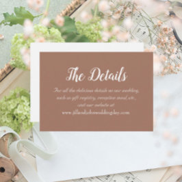 Mocha Simple Style Wedding Details Begleitkarte