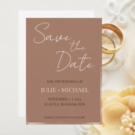 Mocha Simple Style Wedding Save The Date